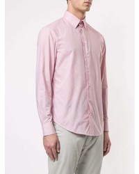 rosa Langarmhemd mit Karomuster von Emporio Armani