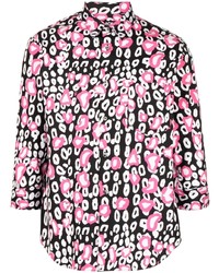 rosa Langarmhemd mit Leopardenmuster von Black Comme Des Garçons