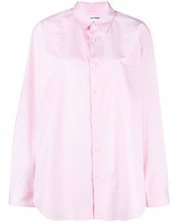 rosa Langarmhemd mit Lochstickerei