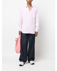 rosa Langarmhemd mit Lochstickerei von Comme Des Garcons SHIRT