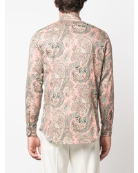 rosa Langarmhemd mit Paisley-Muster von Etro