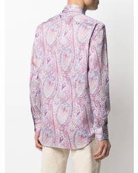 rosa Langarmhemd mit Paisley-Muster von Etro