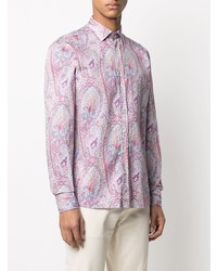 rosa Langarmhemd mit Paisley-Muster von Etro