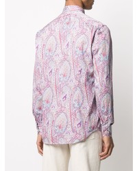 rosa Langarmhemd mit Paisley-Muster von Etro