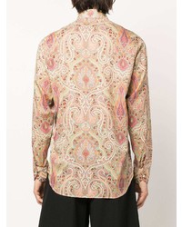 rosa Langarmhemd mit Paisley-Muster von Etro