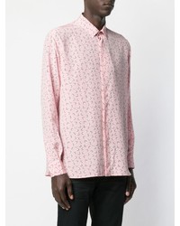 rosa Langarmhemd mit Sternenmuster von Saint Laurent