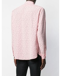 rosa Langarmhemd mit Sternenmuster von Saint Laurent