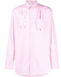 rosa Langarmhemd mit Vichy-Muster von Comme Des Garcons SHIRT