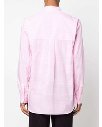 rosa Langarmhemd mit Vichy-Muster von Comme Des Garcons SHIRT