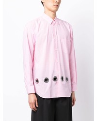 rosa Langarmhemd mit Vichy-Muster von Comme Des Garcons SHIRT