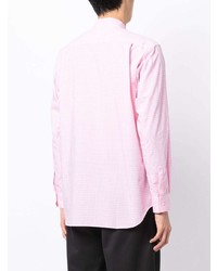 rosa Langarmhemd mit Vichy-Muster von Comme Des Garcons SHIRT