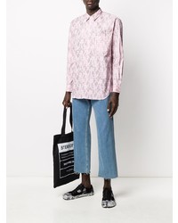 rosa Langarmhemd mit Vichy-Muster von Comme Des Garcons SHIRT