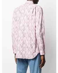 rosa Langarmhemd mit Vichy-Muster von Comme Des Garcons SHIRT