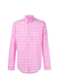 rosa Langarmhemd mit Vichy-Muster von Etro