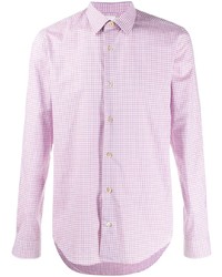 rosa Langarmhemd mit Vichy-Muster von Paul Smith