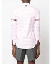 rosa Langarmhemd mit Vichy-Muster von Thom Browne