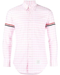 rosa Langarmhemd mit Vichy-Muster von Thom Browne