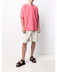 rosa Langarmshirt von Homme Plissé Issey Miyake