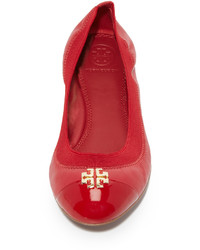 rosa Leder Ballerinas von Tory Burch