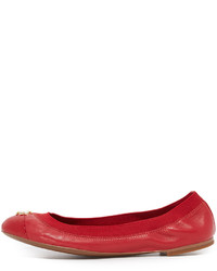 rosa Leder Ballerinas von Tory Burch