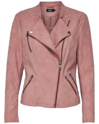 rosa Leder Bikerjacke von Only