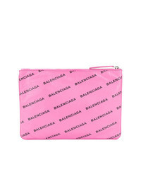 rosa Leder Clutch Handtasche