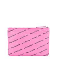 rosa Leder Clutch Handtasche von Balenciaga