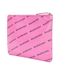 rosa Leder Clutch Handtasche von Balenciaga