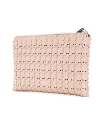 rosa Leder Clutch mit Blumenmuster von RED Valentino