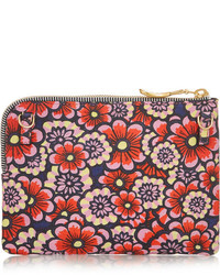 rosa Leder Clutch mit Blumenmuster von House of Holland