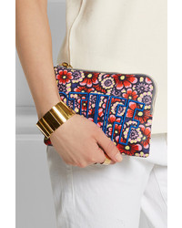 rosa Leder Clutch mit Blumenmuster von House of Holland