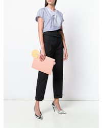 rosa Leder Clutch von Roksanda