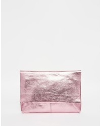 rosa Leder Clutch von Asos