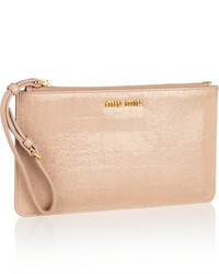 rosa Leder Clutch von Miu Miu