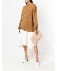 rosa Leder Clutch von Jil Sander