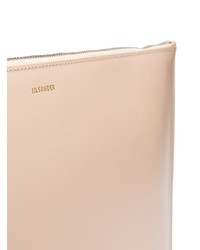 rosa Leder Clutch von Jil Sander