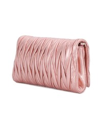 rosa Leder Clutch von Miu Miu