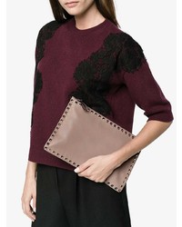 rosa Leder Clutch von Valentino