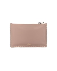 rosa Leder Clutch von Valentino