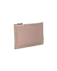 rosa Leder Clutch von Valentino