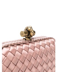 rosa Leder Clutch von Bottega Veneta