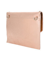 rosa Leder Clutch von Marc Ellis