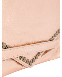 rosa Leder Clutch von Marc Ellis