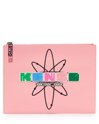 rosa Leder Clutch von Kenzo