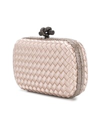 rosa Leder Clutch von Bottega Veneta