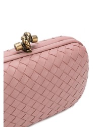 rosa Leder Clutch von Bottega Veneta