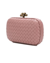 rosa Leder Clutch von Bottega Veneta