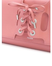 rosa Leder Clutch von Perrin Paris