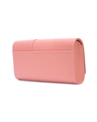 rosa Leder Clutch von Perrin Paris