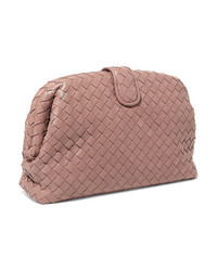 rosa Leder Clutch von Bottega Veneta